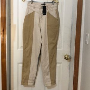 NWT Nasty Gal  high waist patchwork jeans. Size 0
